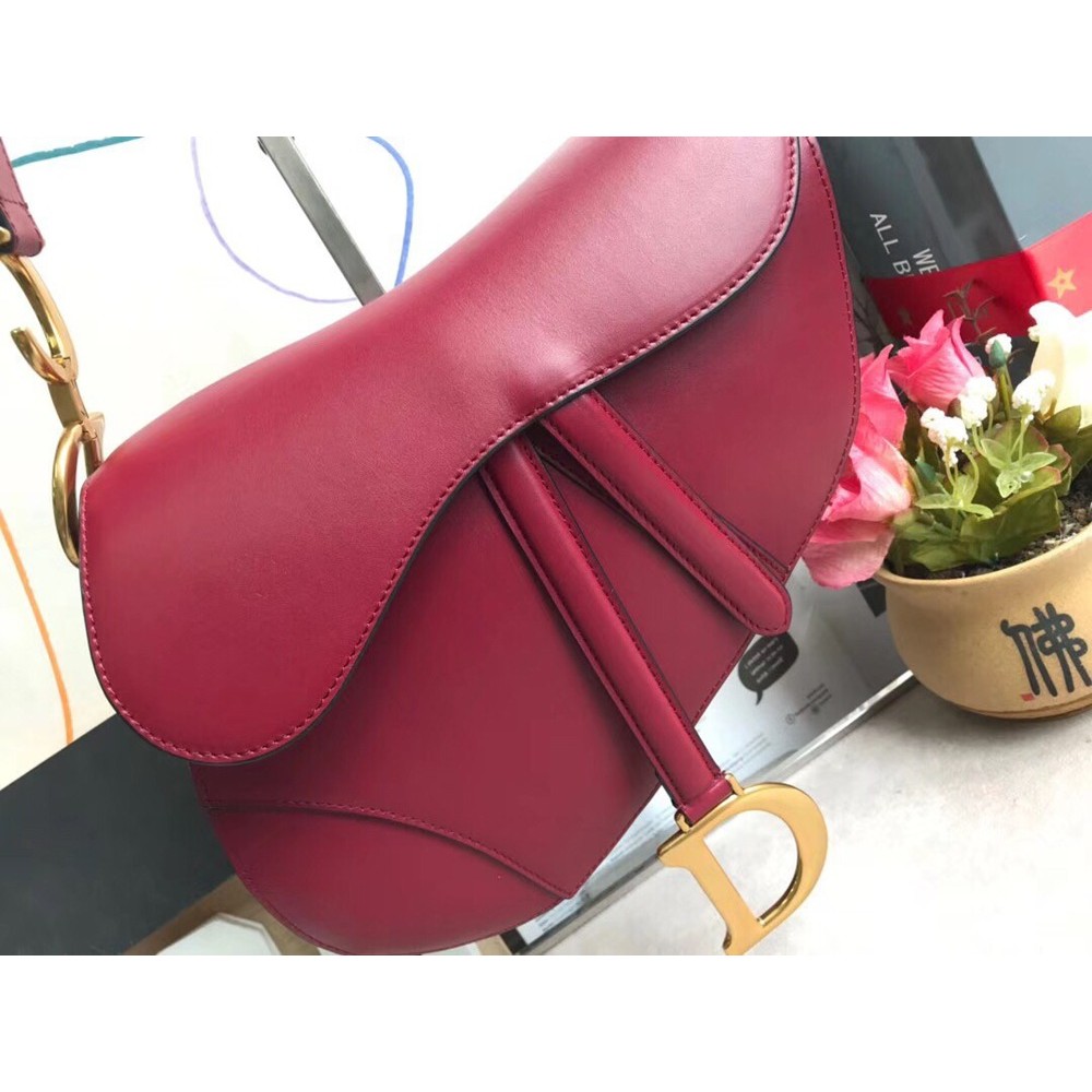 Dior Saddle Bag In Red Calfskin IAMBS241191 Outlet Sales